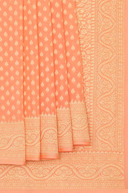 Image of Banarasi Georgette Peach Saree