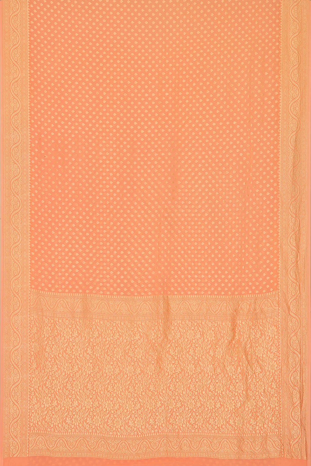 Banarasi Georgette Peach Saree