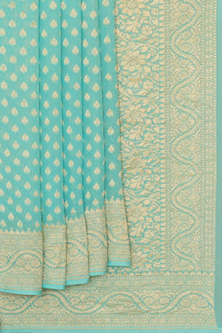 Image of Banarasi Georgette Light Blue Saree