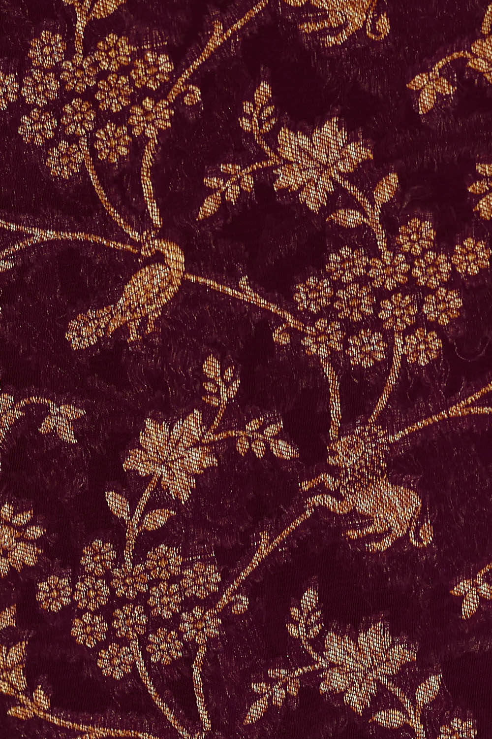 Banarasi Georgette Deep Wine Saree