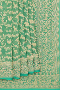 Image of Banarasi Georgette Sea Green Saree