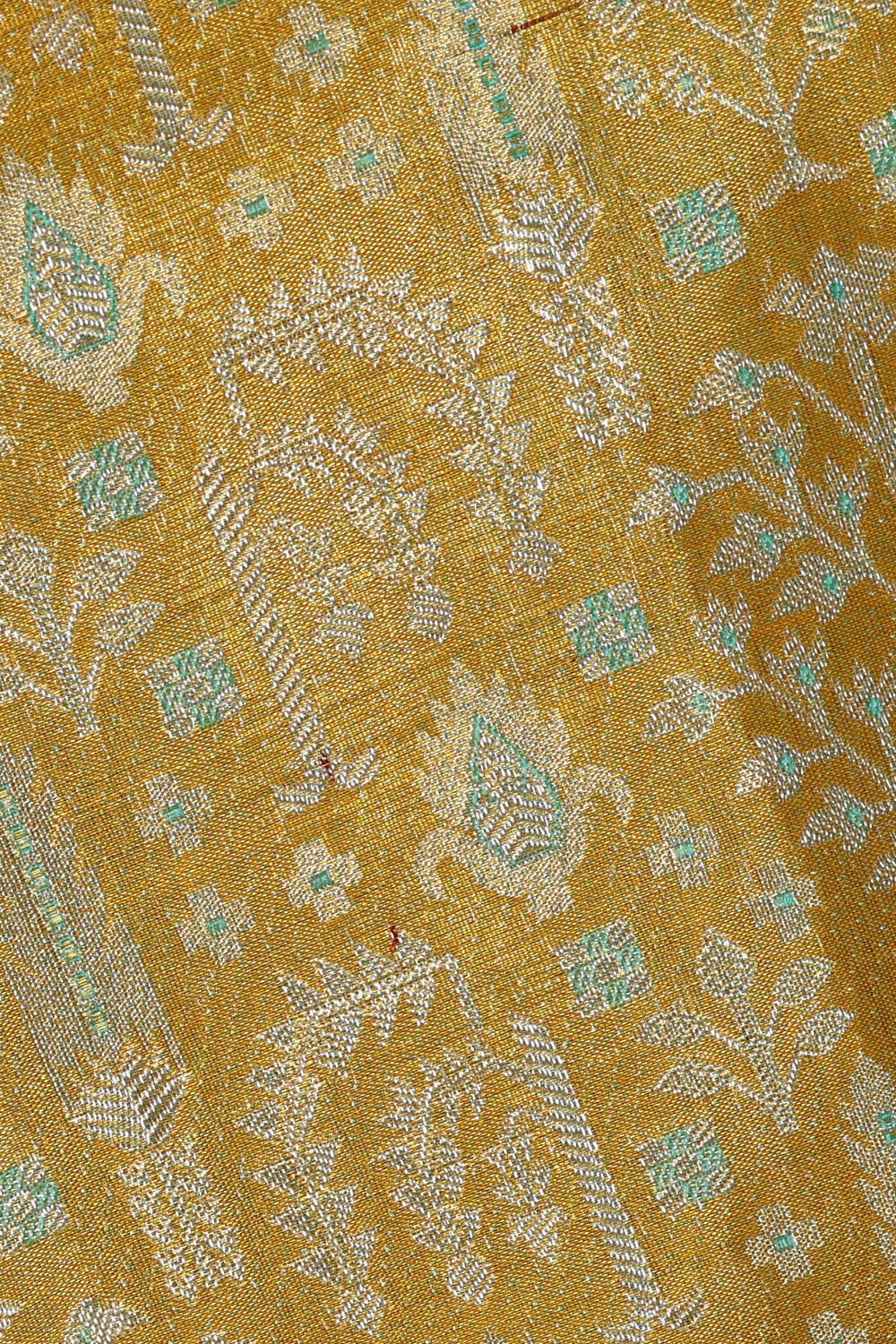 Kanchipattu Golden Yellow Tissue Brocade Saree
