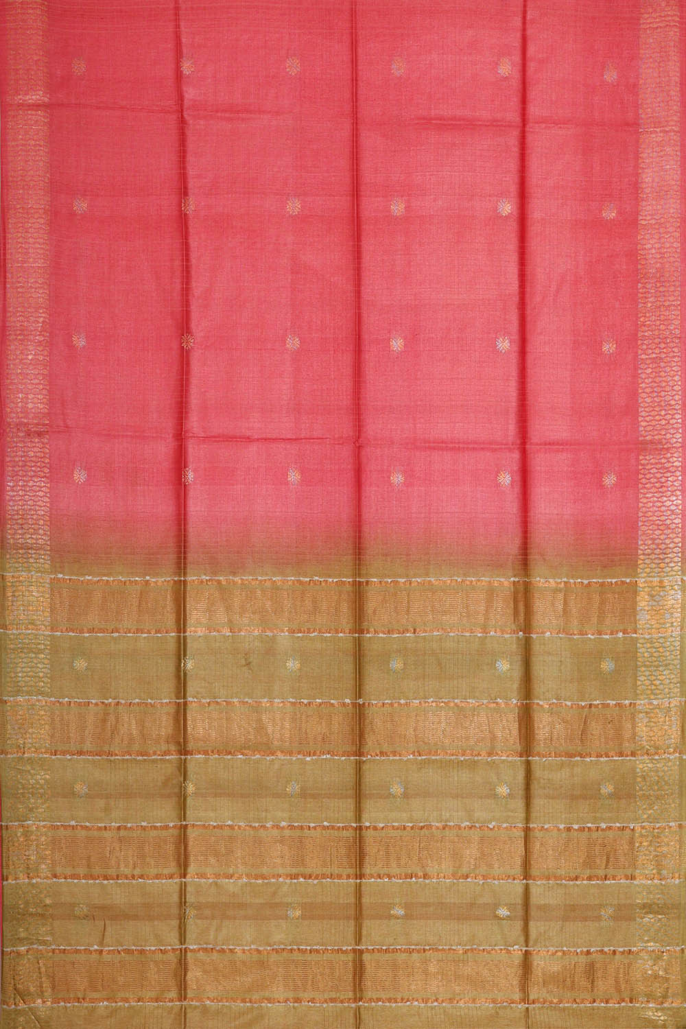 Tussar Silk Reddish Pink Saree