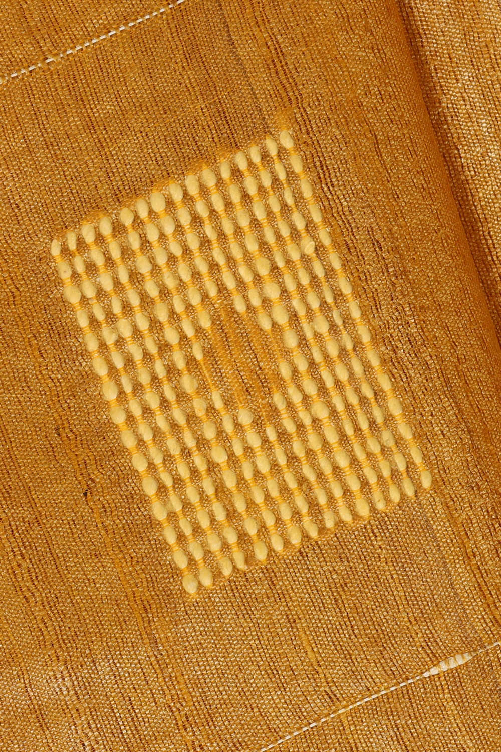 Image of Tussar Mustard Yellow Embroidered Saree