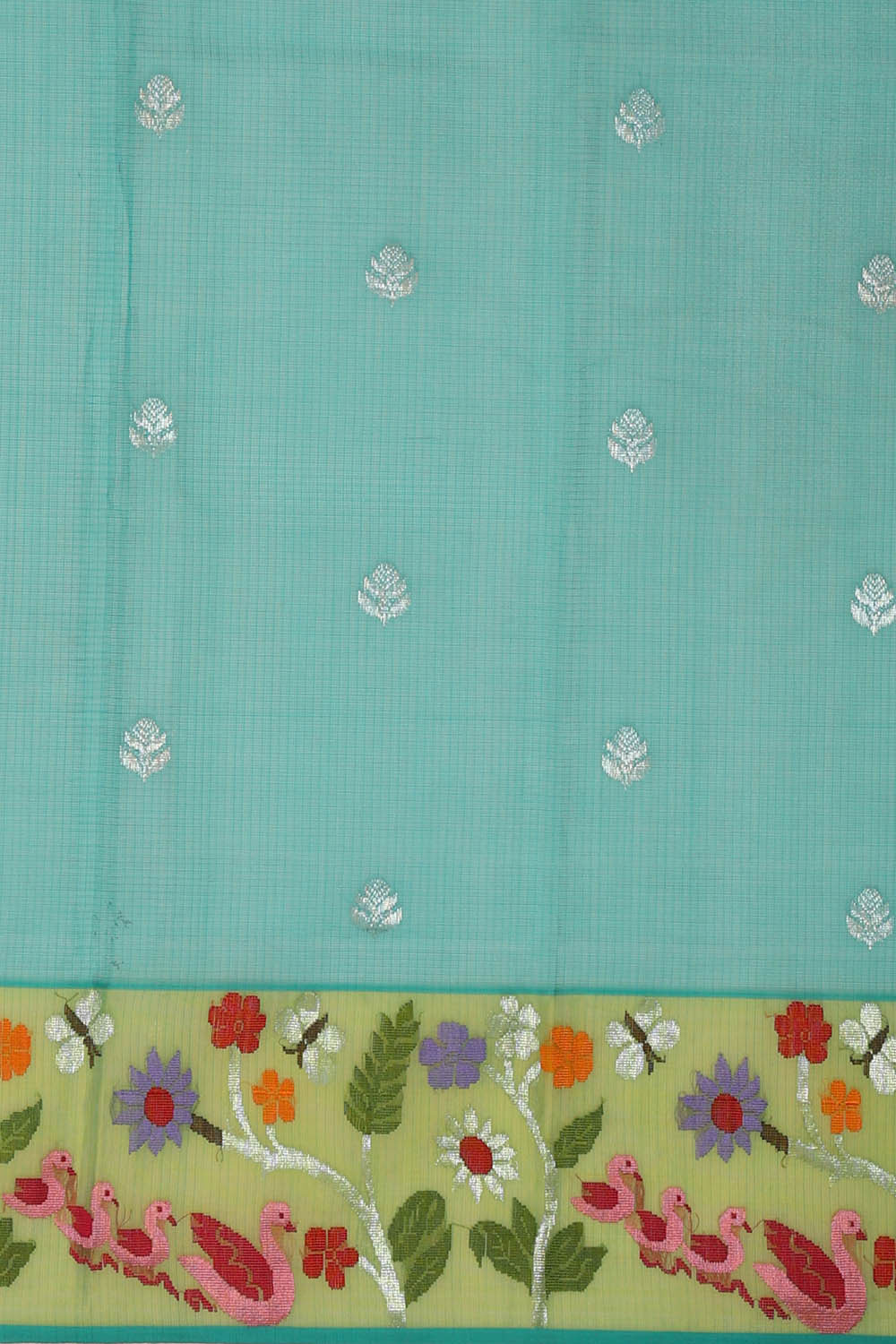 Image of Zari Kota Lemon Green Saree