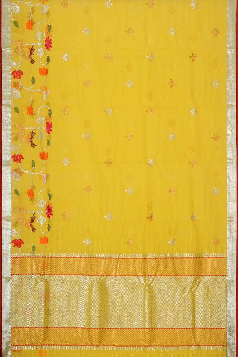 Image of Zari Kota Yellow Saree