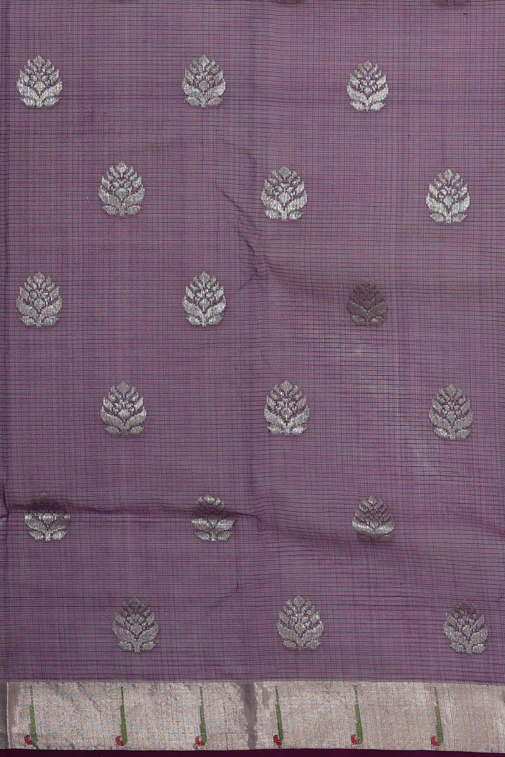 Image of Zari Kota Sea Blue Saree