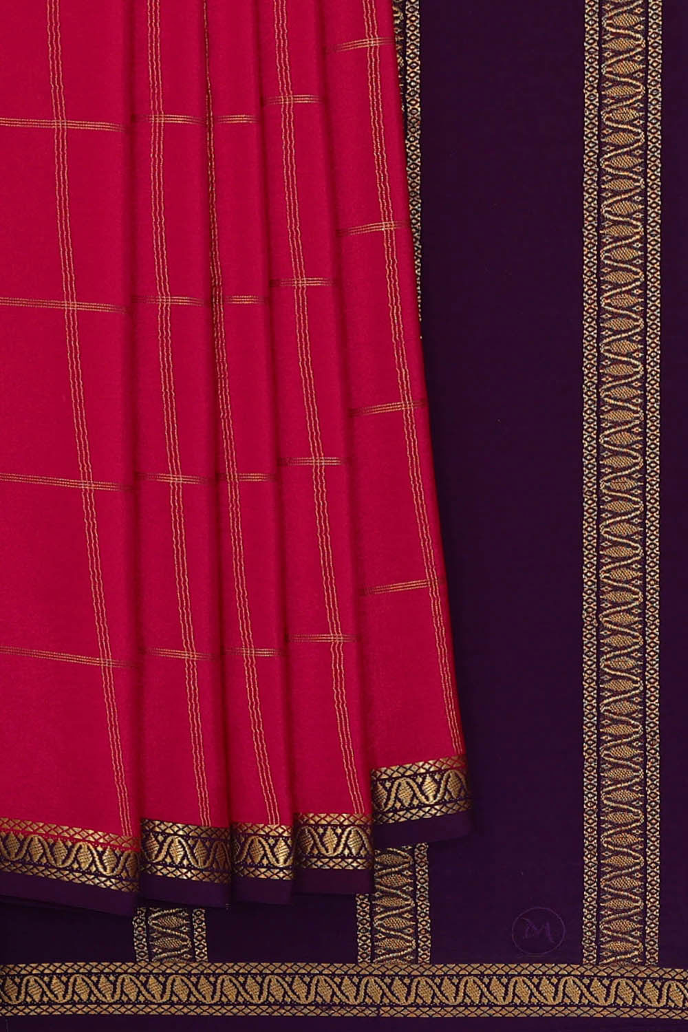 Mysore Zari Silk Reddish Pink Saree