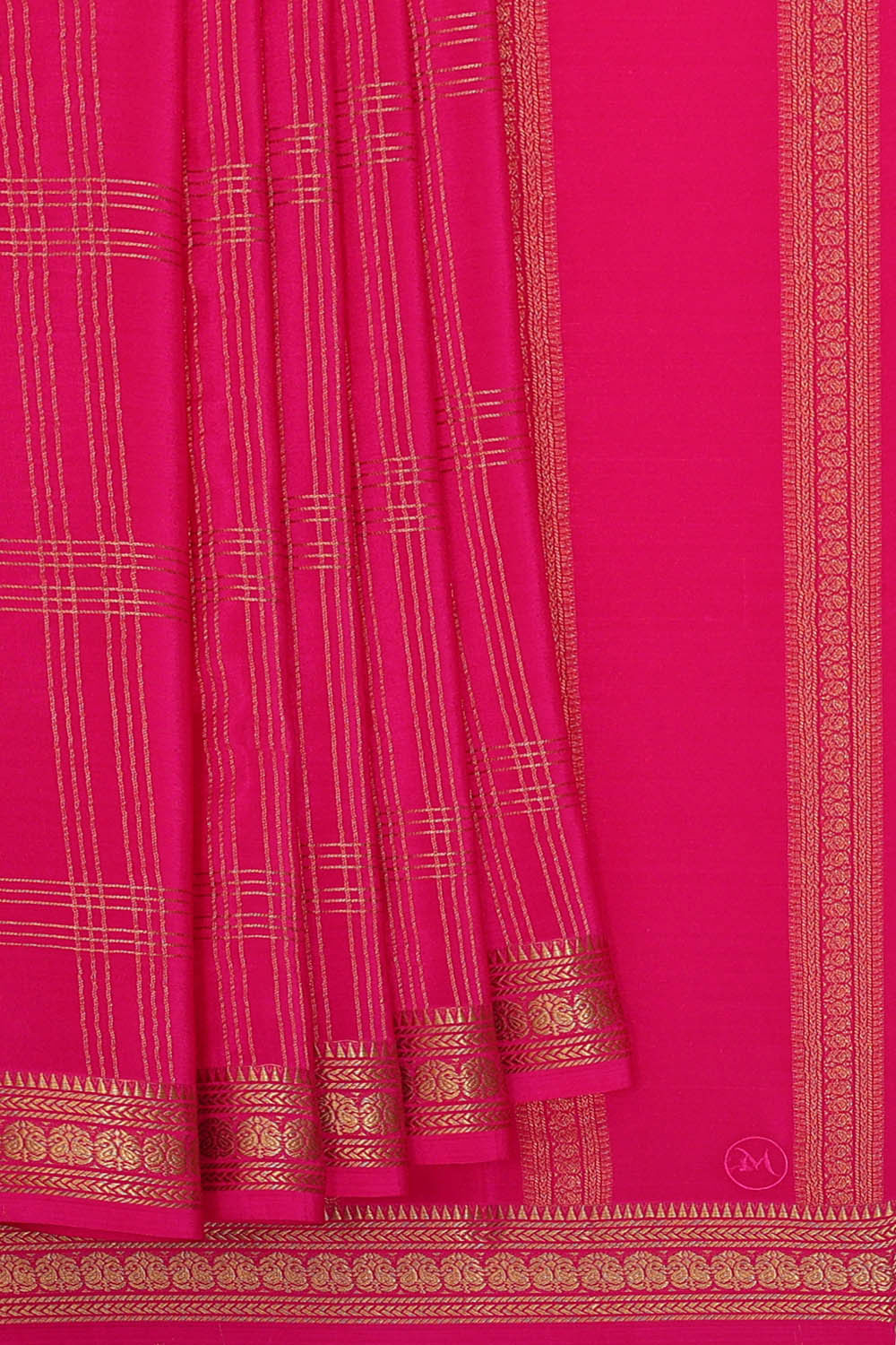 Mysore Zari Silk Rani Pink Saree