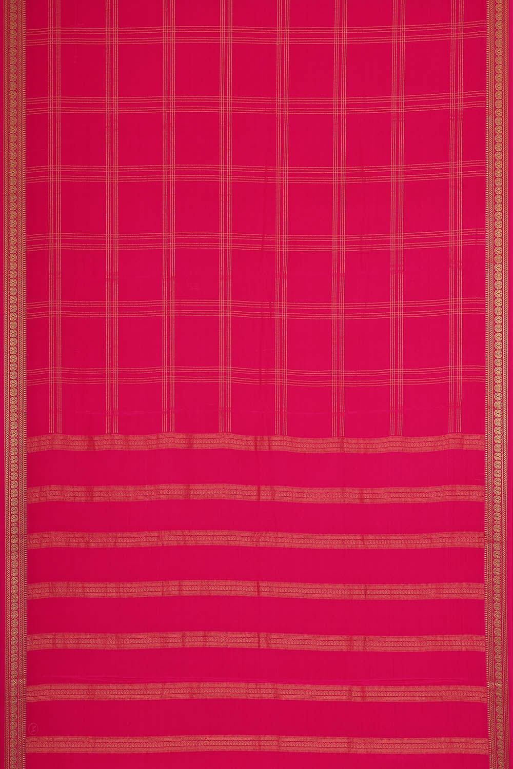 Mysore Zari Silk Rani Pink Saree