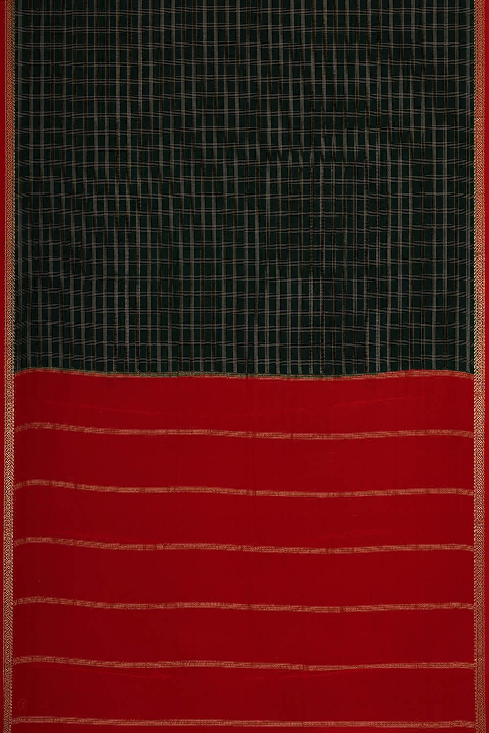 Image of Mysore Zari Silk Bottle Green Saree