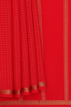 Image of Mysore Zari Silk Red Saree