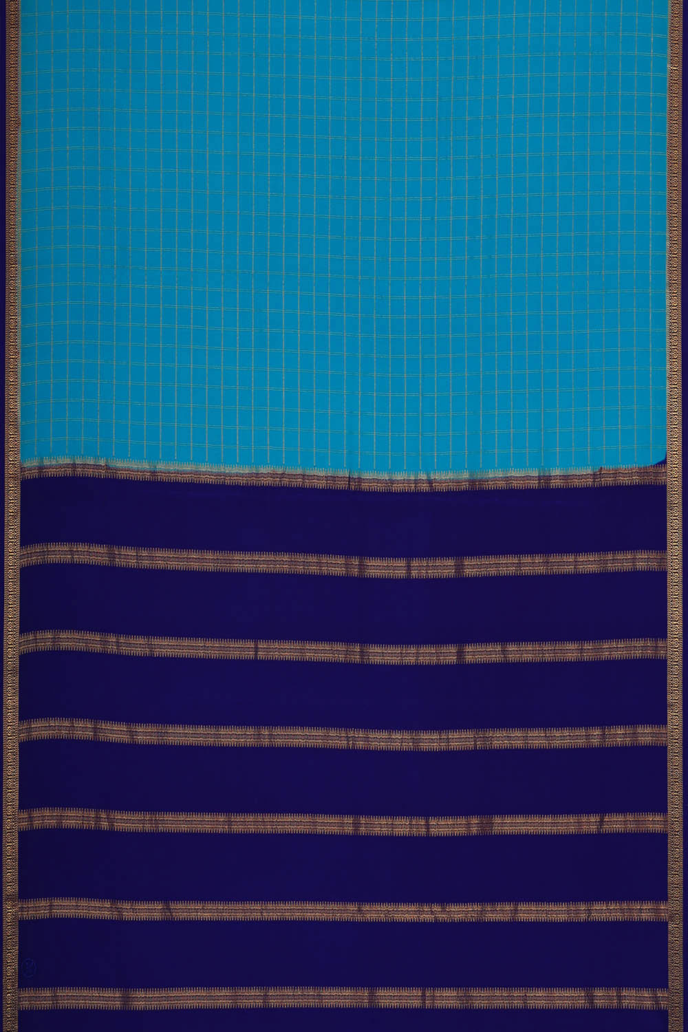 Image of Mysore Zari Silk Sky Blue Saree