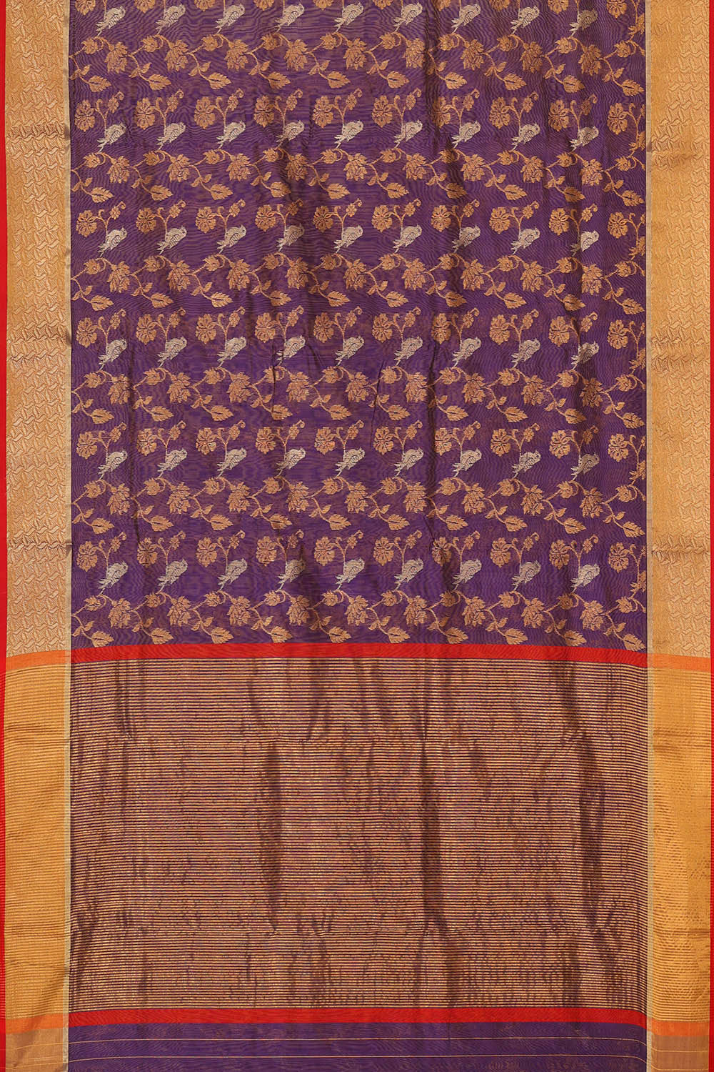 Chanderi Silk Violet Saree