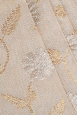 Image of Chanderi Silk Cream Saree