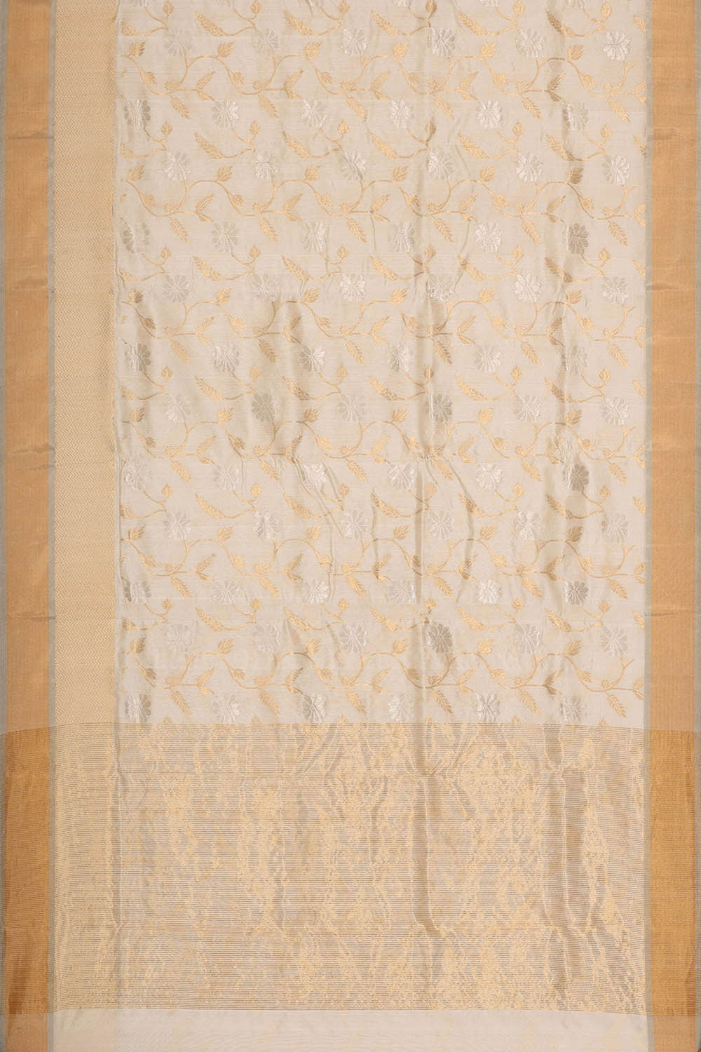 Chanderi Silk Cream Saree