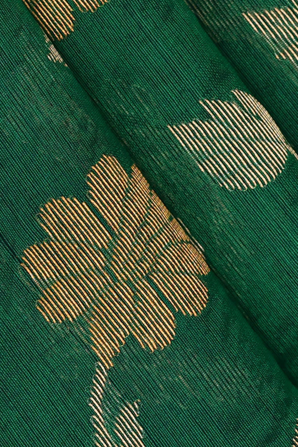 Image of Chanderi Silk Dark Green Saree