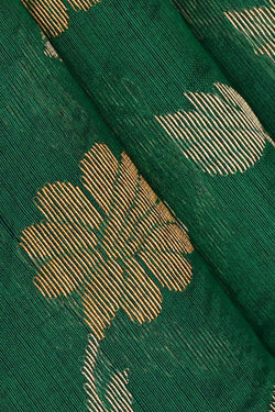 Image of Chanderi Silk Dark Green Saree