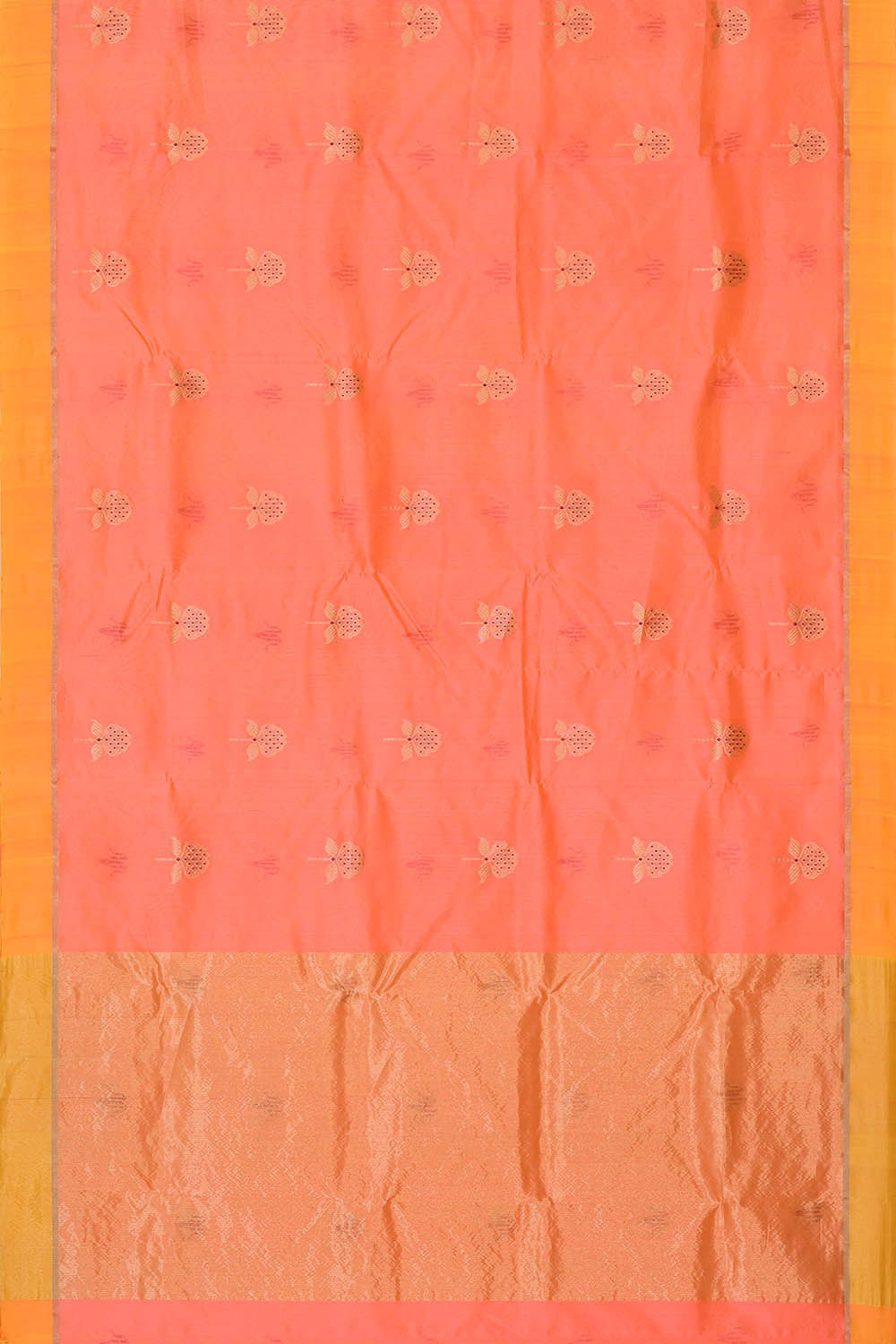 Chanderi Silk Peach Pink Saree