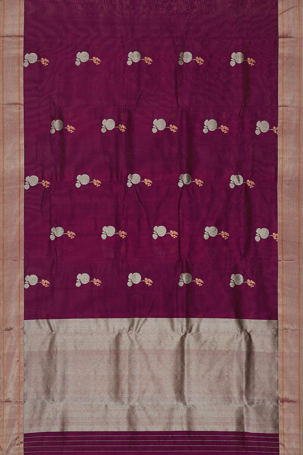 Chanderi Silk Deep Wine Saree