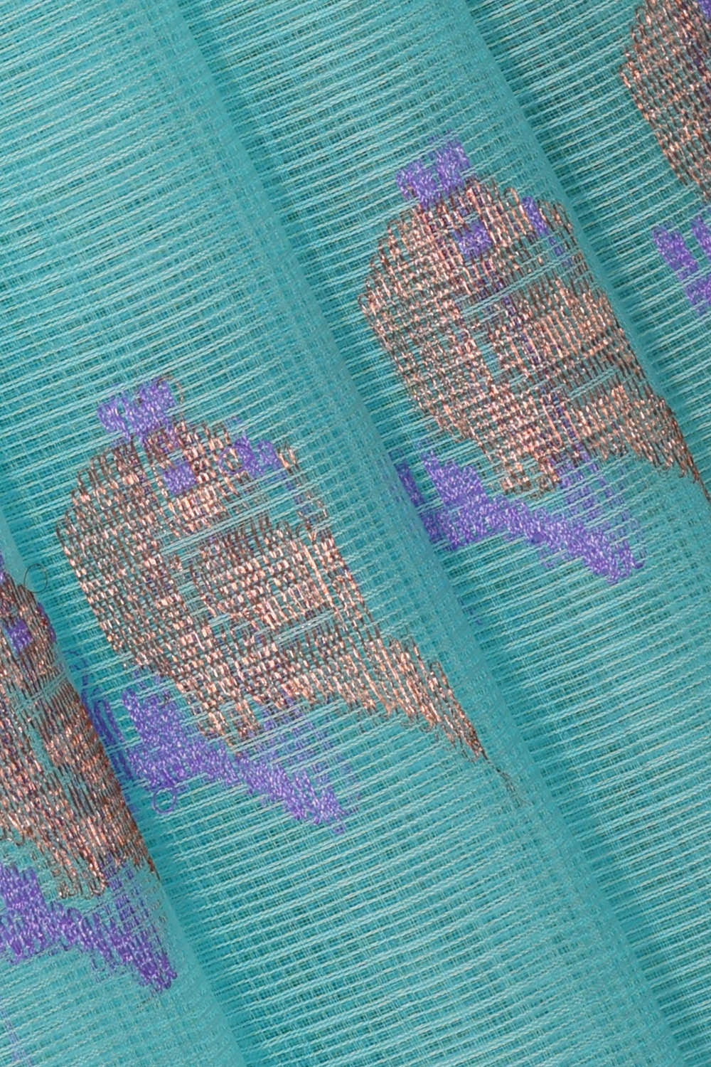 Image of Zari Kota Sky Blue Saree