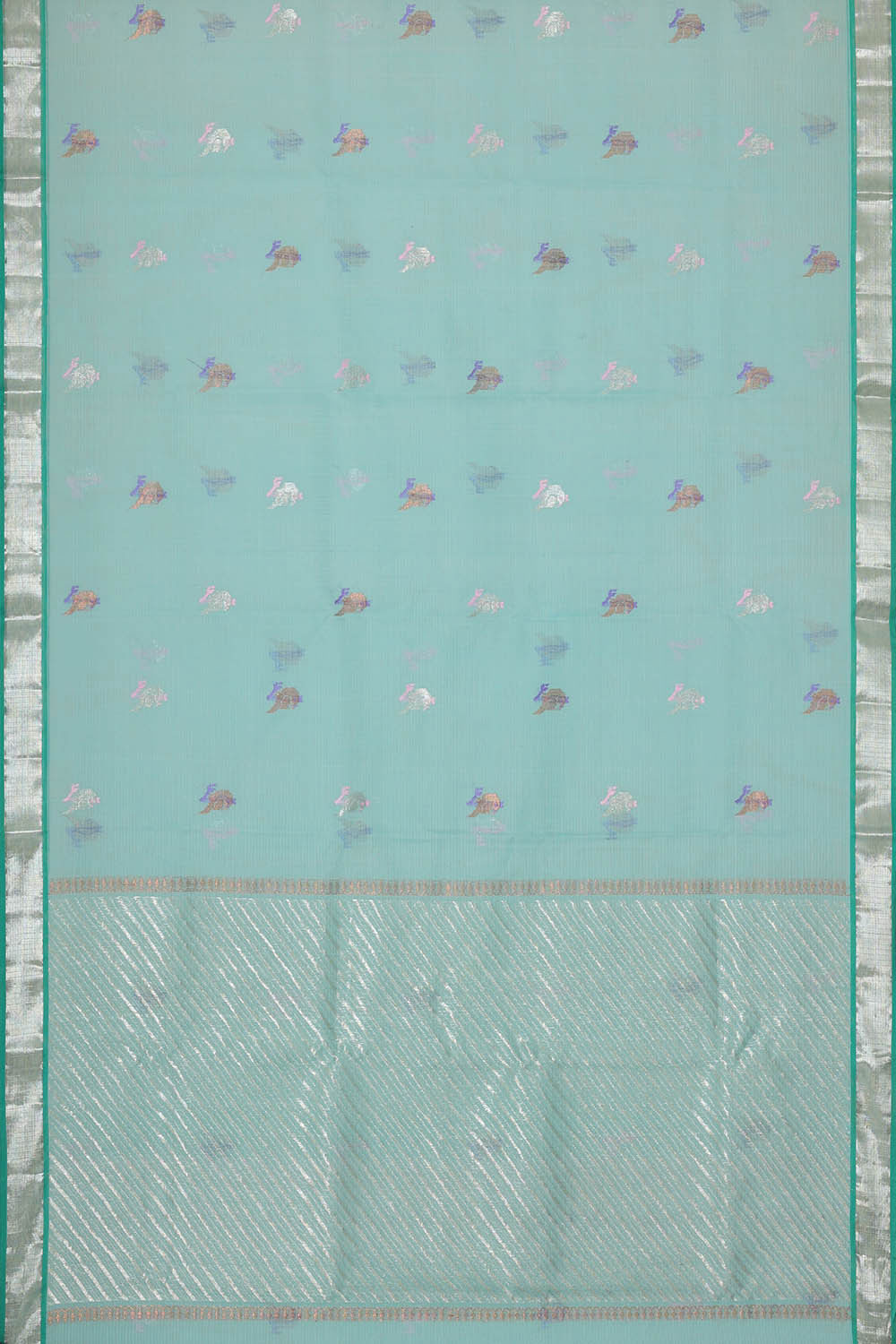 Image of Zari Kota Sky Blue Saree