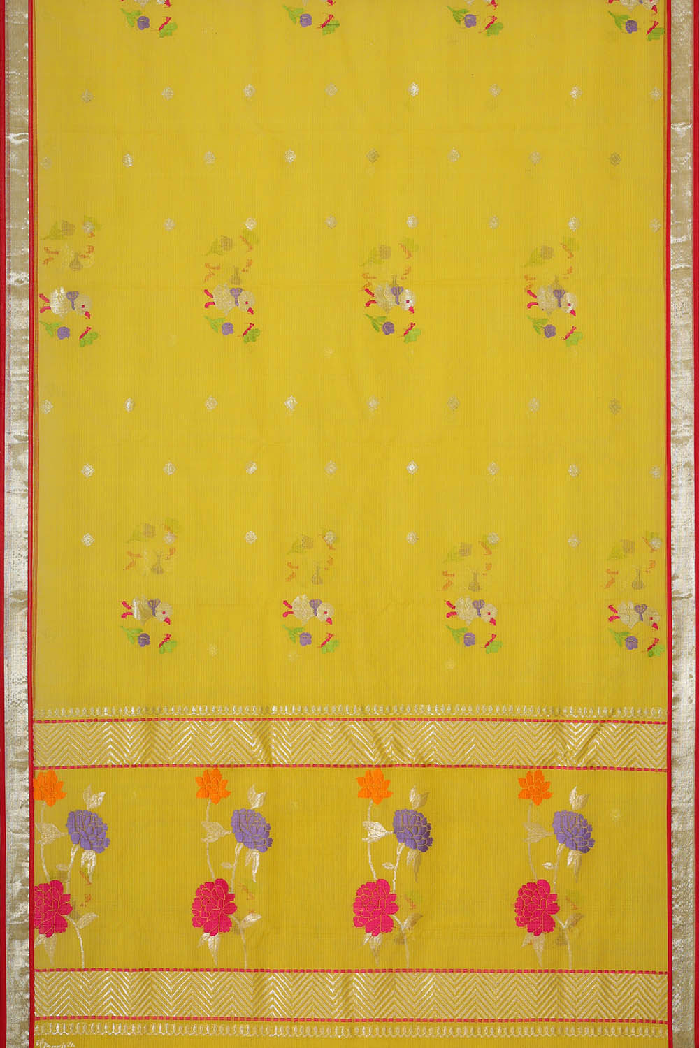 Image of Zari Kota Yellow Saree