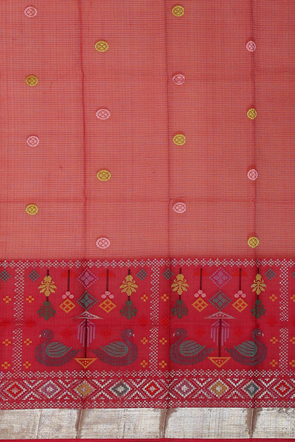 Image of Zari Kota Mustard Yellow Saree