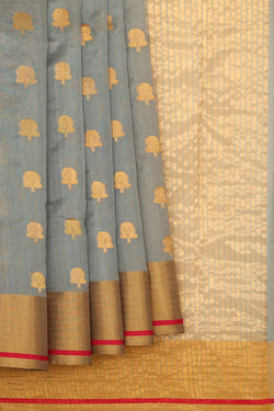 Image of Chanderi Silk Grey Saree