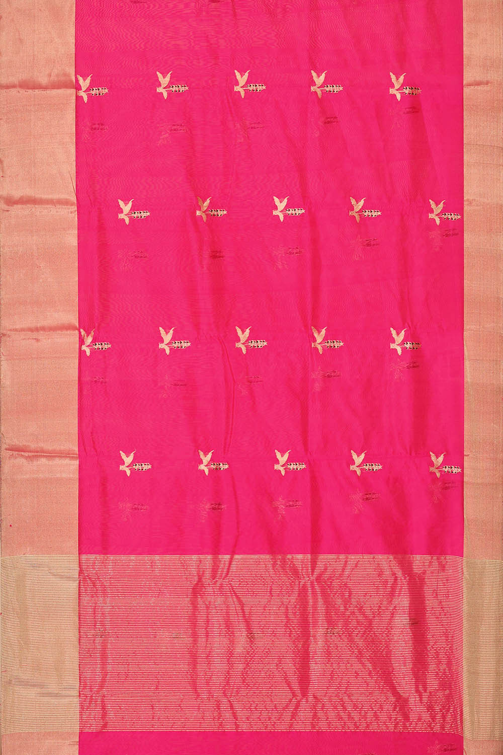 Chanderi Silk Rani Pink Saree