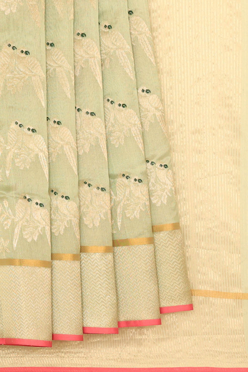 Chanderi Silk Light Pista Green Saree