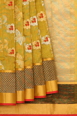 Image of Chanderi Silk Dark Gold Saree