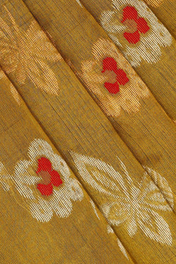 Image of Chanderi Silk Dark Gold Saree