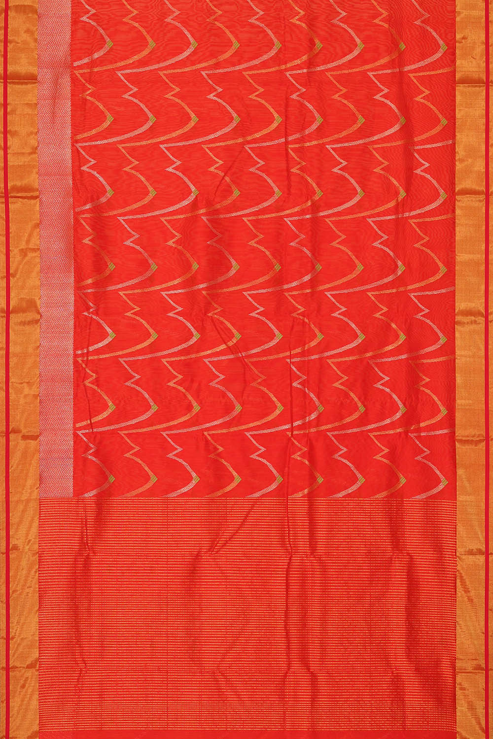 Chanderi Silk Red Saree