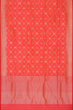 Image of Chanderi Silk Red Saree