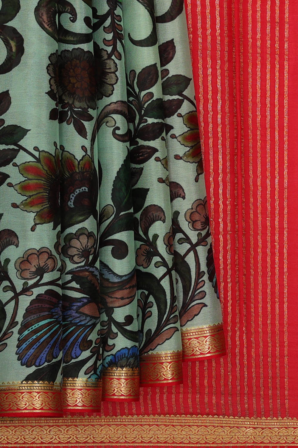 Binny Crepe Light Sea Green Saree