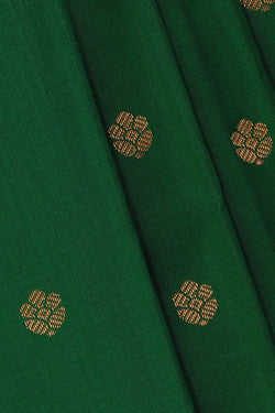 Image of Gadwal Silk Dark Green Saree