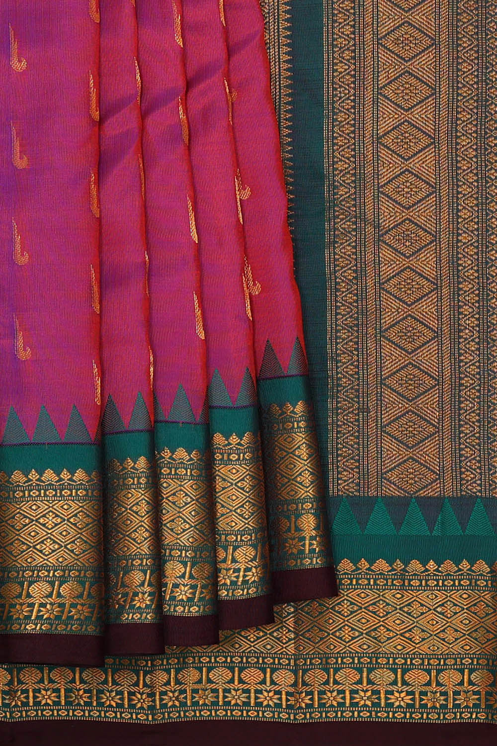 Gadwal Silk Magenta Saree