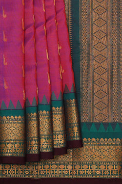 Image of Gadwal Silk Magenta Saree