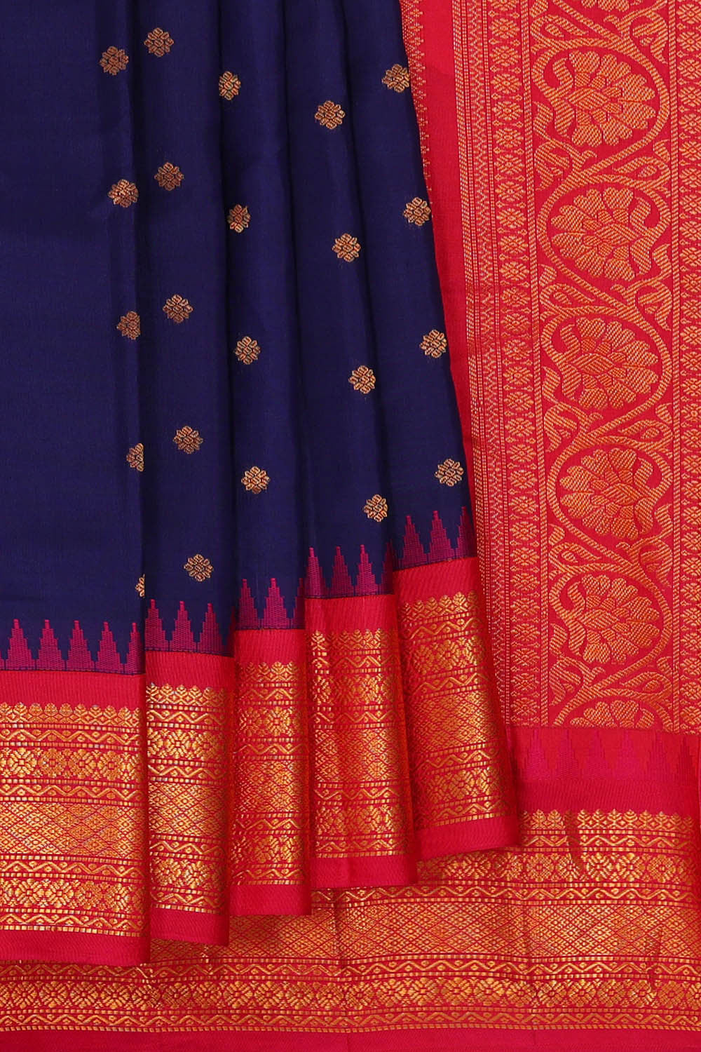 Gadwal Silk Dark Blue Saree