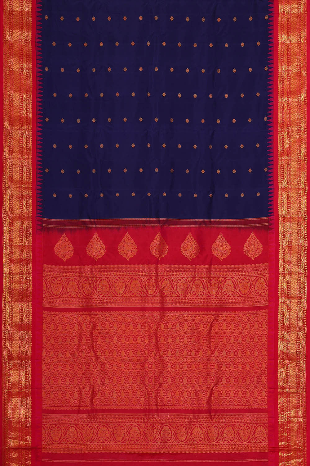 Gadwal Silk Dark Blue Saree