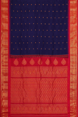 Image of Gadwal Silk Dark Blue Saree