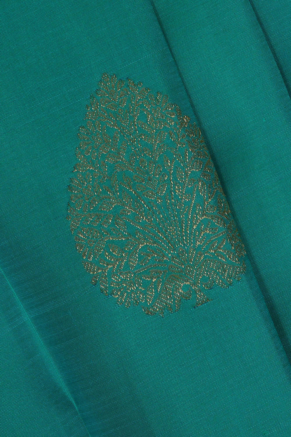 Image of Kanchipattu Turquoise Blue Brocade Saree