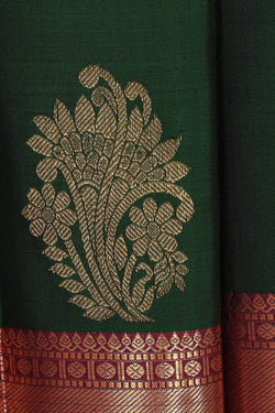Image of Kanchipattu Dark Green Brocade Saree