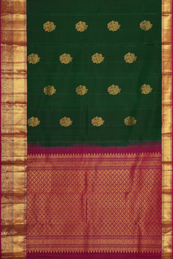 Image of Kanchipattu Dark Green Brocade Saree