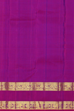 Image of Kanchipattu Peacock Blue Brocade Saree