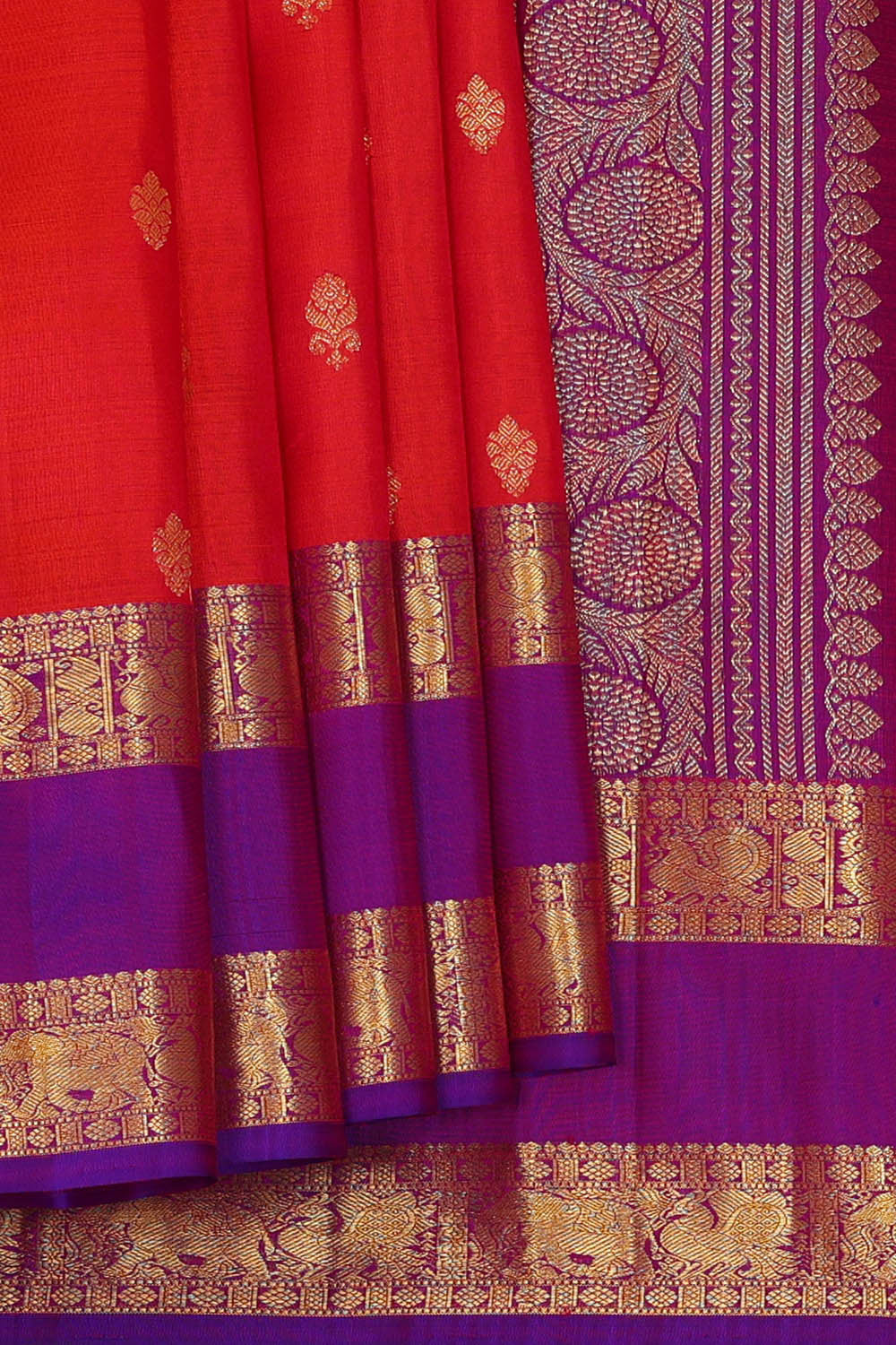 Kanchipattu Red Brocade Saree