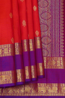Image of Kanchipattu Red Brocade Saree
