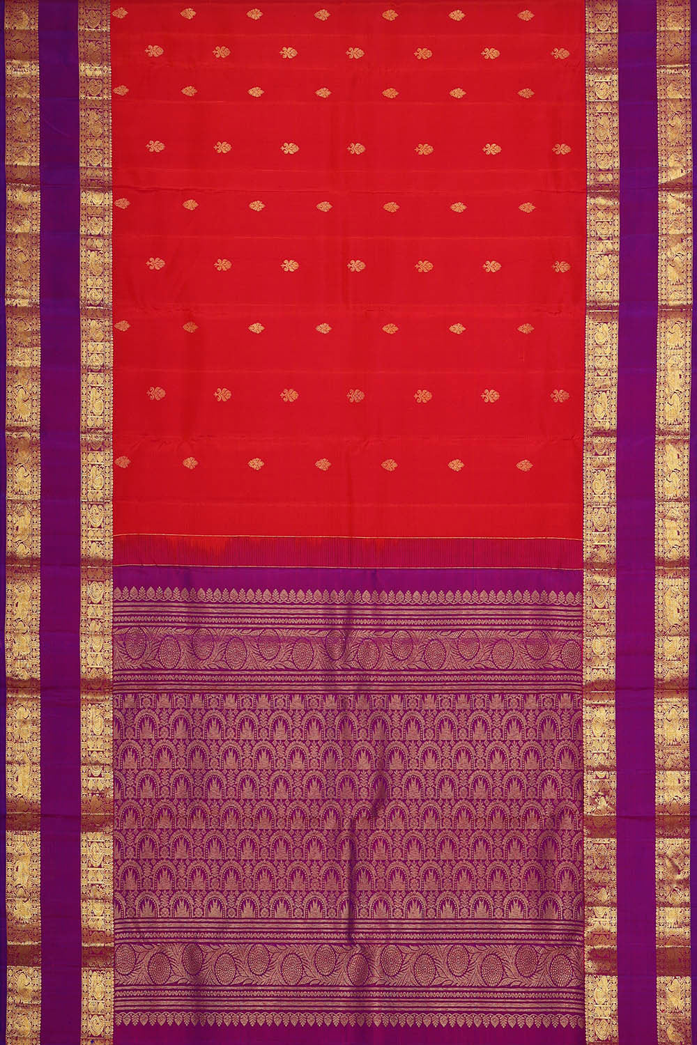 Kanchipattu Red Brocade Saree