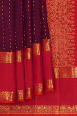 Image of Kanchipattu Deep Wine Brocade Saree